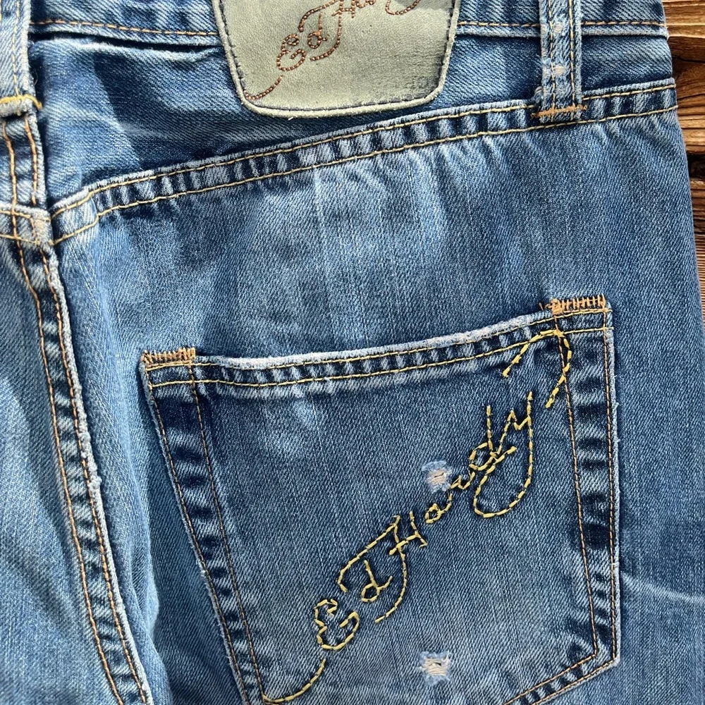 Ed Hardy Light Blue Straight Leg Jeans - Picture 7 of 8